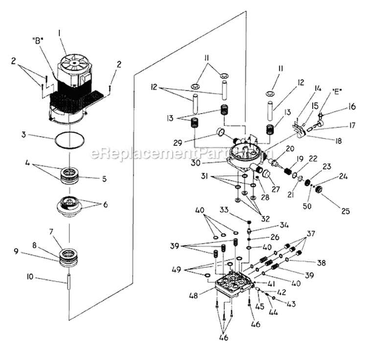 Page B Diagram and Parts List for 1279-2  Briggs and Stratton Pressure Washer